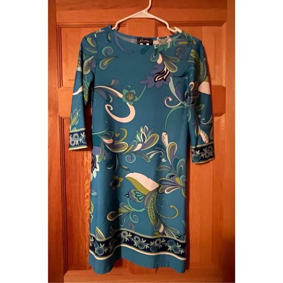 Sweet Multicolor 3/4 Sleeve Mini Casual Dress - Picture 1 of 4